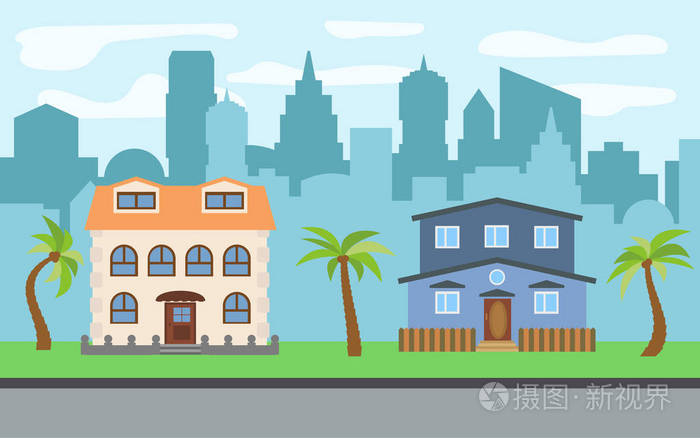 街景和城市景观的背景