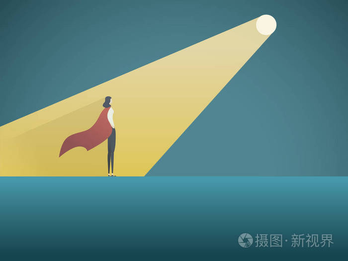 聚光灯下的女实业家超级英雄.