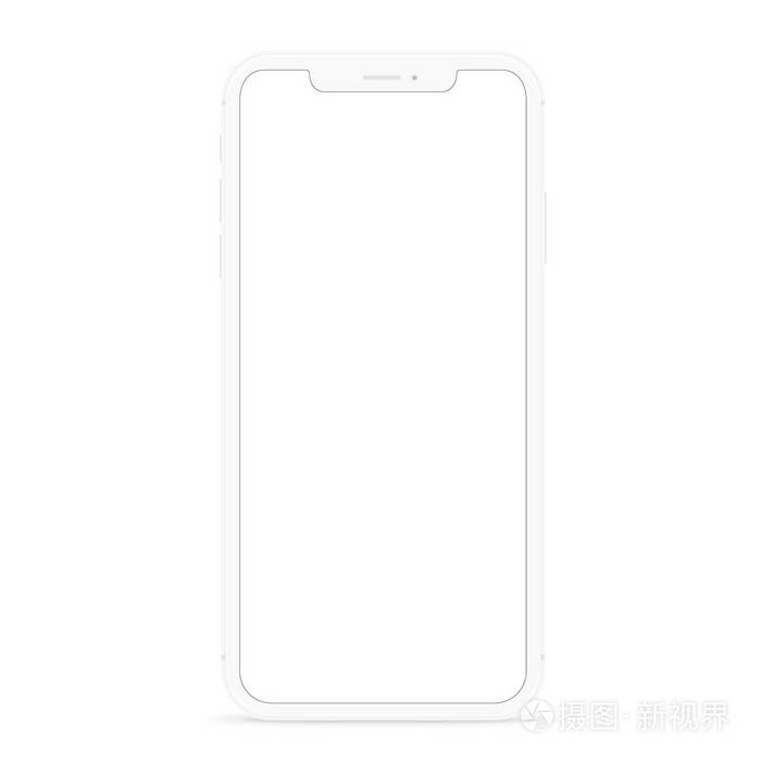 矢量绘图现代智能手机白色平板手机设计白屏