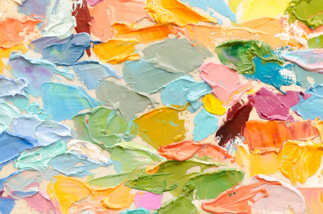 五彩斑斓的质感.当代艺术.油画布上.艺术品的碎片.一堆油漆.刷刷油漆.