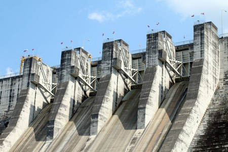 泰国天空背景水坝大坝