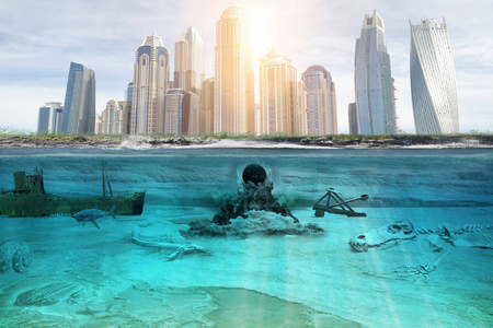 大城市水体生态平衡的破坏照片