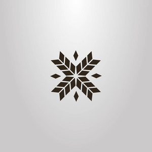 黑白简单矢量抽象花民间装饰元素几何标志