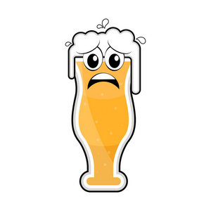 彩色悲伤啤酒玻璃图标