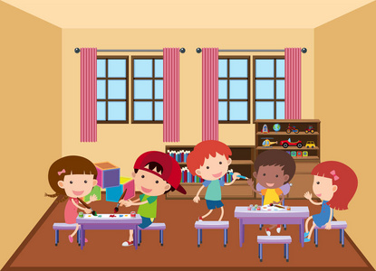 在幼儿园的游戏室图片