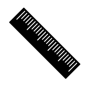 黑色尺子图标. 矢量图照片