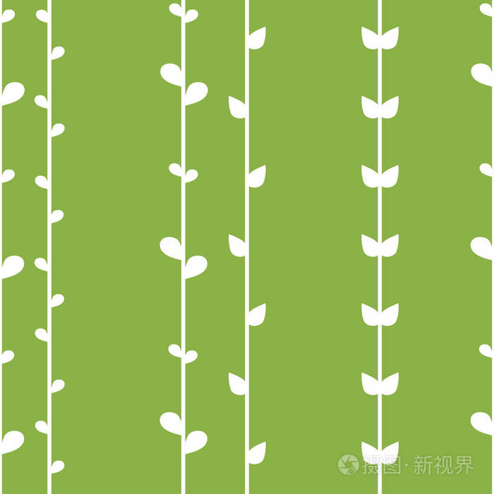 无缝花卉背景与白色草本弦在浅蓝绿色背景. 常春藤图案.