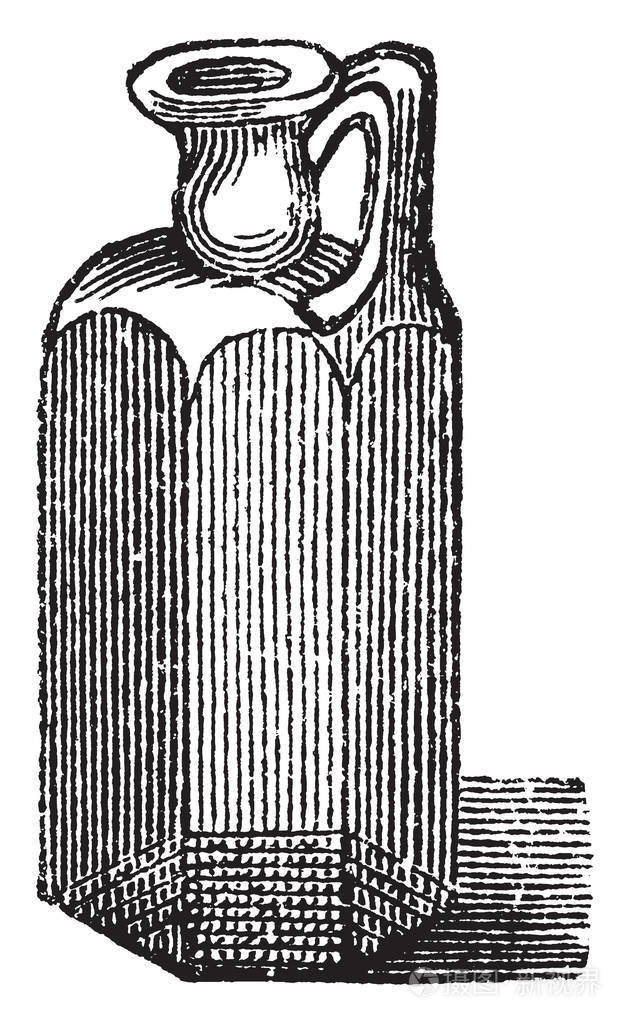 罗马油花瓶是在古罗马大量生产的，它主要用于实用目的，复古线绘图或雕刻插图。
