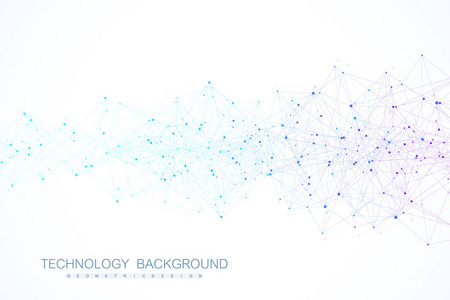 网络连接技术抽象概念。 具有点和线的全局网络连接。
