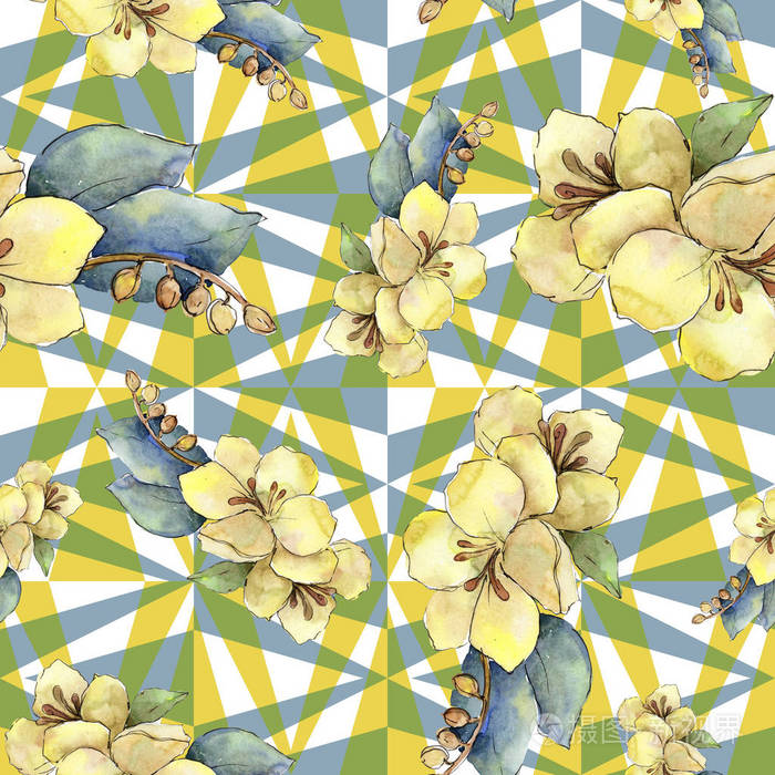 花卉植物花. 无缝背景图案. 织物壁纸印花纹理.