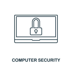 计算机安全大纲图标。简单的设计从网页开发图标集合。ui 和 ux 像素完美的计算机安全图标。适用于网页设计应用程序软件打印