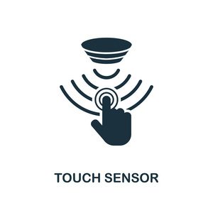 触摸传感器图标。从传感器图标集合的单色风格设计。ui 和 ux 像素完美的触摸传感器图标。适用于网页设计应用程序软件打印使