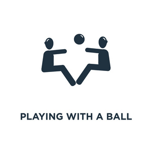 玩球图标。 黑色填充矢量插图。 在白色背景上玩球符号。 可用于网络和移动。