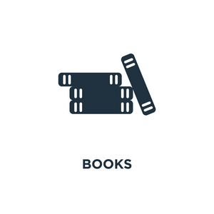 书籍图标。 黑色填充矢量插图。 白色背景上的书籍符号。 可用于网络和移动。