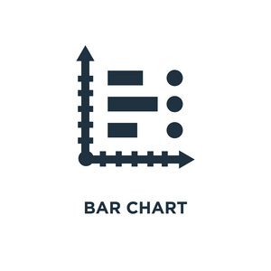 条形图图标。 黑色填充矢量插图。 白色背景上的条形图符号。 可用于网络和移动。