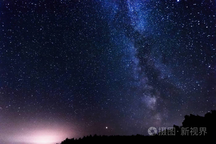 星空银河美景夜晚时光白俄罗斯