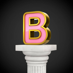 类型栏黑色背景白栏上的大写字母b照片