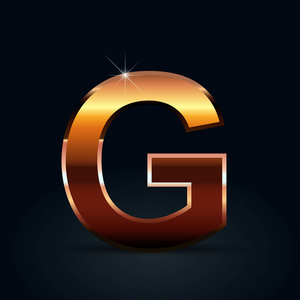 铜字黑色背景铜字母g大写照片