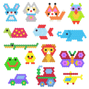 鹰马赛克马赛克动物载体兽性抽象字符猫和车在孩子游戏例证幼稚的玩具