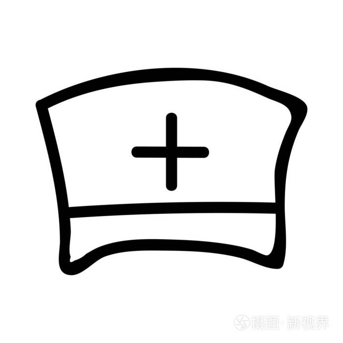 护士帽平面图标矢量插图插画-正版商用图片130mox-摄图新视界