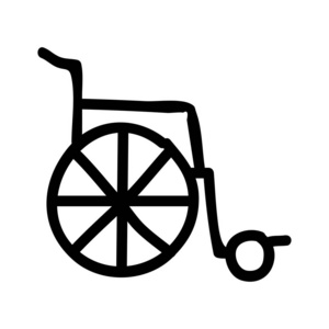 轮椅平面图标隔离白色背景矢量插图