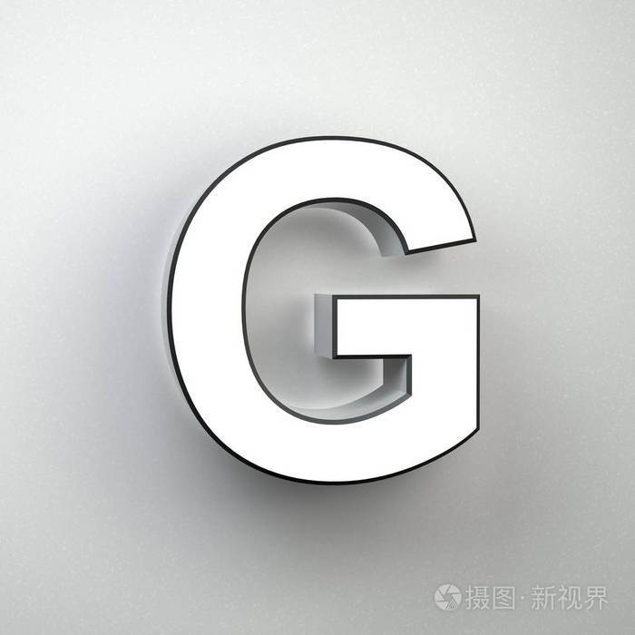 墙签字母g大写隔离在白色墙上照片-正版商用图片130ng3-摄图新视界