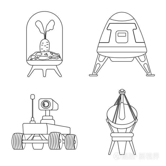 收集火星和行星股票符号为网络插画-正版商用图片130pam-摄图新视界