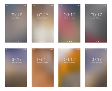 现代抽象模糊垂直高清手机背景屏幕智能手机套装。 矢量图。