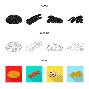 汉堡和三明治徽标的矢量设计。汉堡和切片股票矢量图集