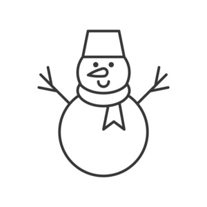 圣诞雪人线图标图片-圣诞雪人线图标素材-圣诞雪人线图标插画-摄图新