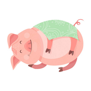 s Piggy 2019 symbol. The pig is asleep and covered by a blanket.