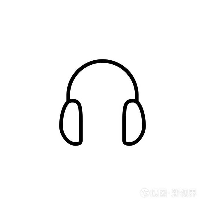 耳机图标矢量插图