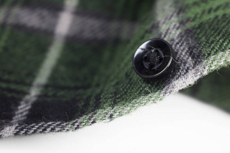 绿色格子法兰绒织物布，格子服装纺织品