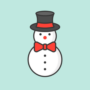 圣诞主题雪人填充轮廓图标