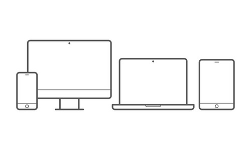 用于响应设计的设备矢量线图标