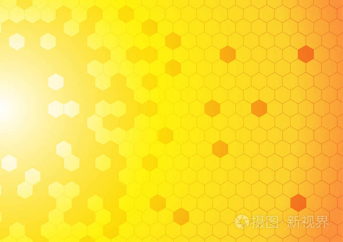矢量黄色背景上的蜂窝