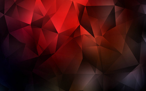 暗红色矢量背景与三角形。 带有三角形的抽象梯度插图。 广告单张图案