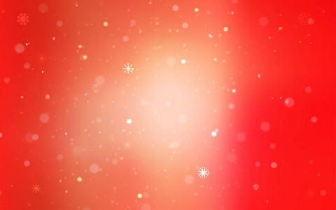 淡红色矢量背景与圣诞雪花。 闪烁的抽象插图与冰晶。 模板可以用作新年背景。