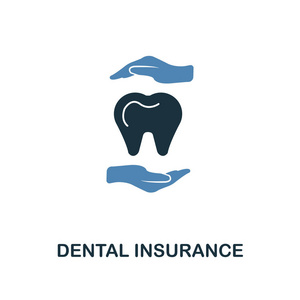 牙科保险图标在两种颜色的设计。从保险图标集合的线条样式图标。ui 和 ux 像素完美的高级牙科保险图标。用于网页设计应用程序