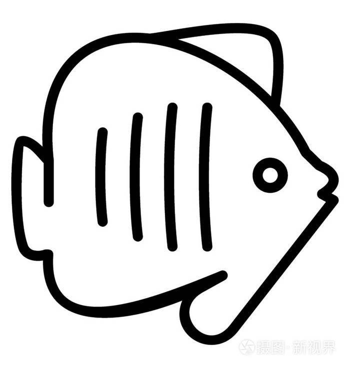 海洋动物的图标描绘蓝鳃