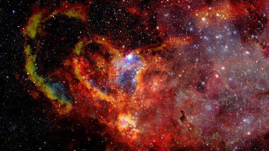 太空中抽象的科学背景星系和星云。 由美国宇航局提供的这幅图像的元素
