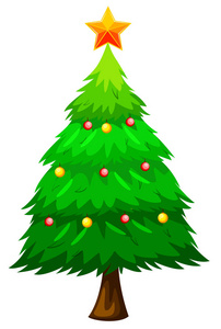 大型绿色圣诞树插图