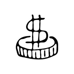 宿舍背景图手绘手绘硬币涂鸦. 素描美元图标. 装饰元素.