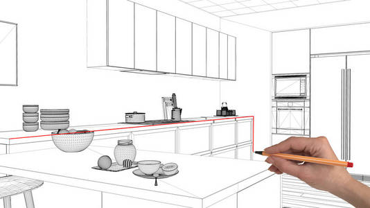 厨房黑白图片-厨房黑白素材-厨房黑白插画-摄图新视界