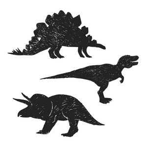 恐龙矢量草图设置为白色背景