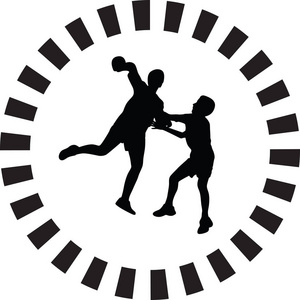 nine手球运动员剪影矢量照片