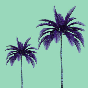 当代艺术拼贴。 棕榈树插图。
