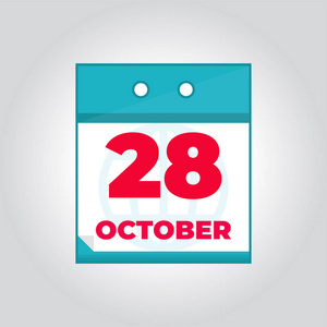 10月28日平面矢量每日日历图标