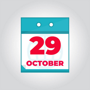 10月29日平面矢量每日日历图标
