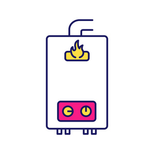 燃气热水器锅炉颜色图标.照片